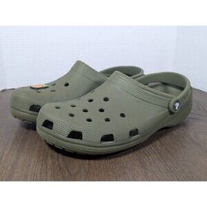 Crocs Unisex-Adult Classic Clogs Slip On Men 10 Women 12 Army Green Lightweight